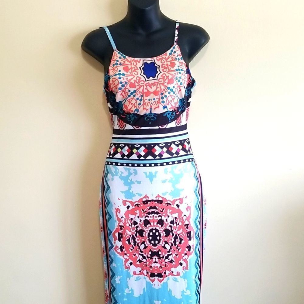 Aztec Print Maxi Dress Sz small - Picture 4 of 9
